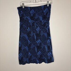 BANANA REPUBLIC Dress Women's Small Blue Black Bubble Skirt Stretch Mini Prom